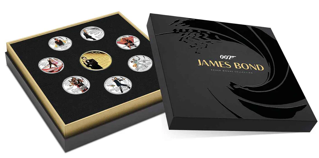 2024 James Bond 007 Roger Moore 8 Coin Silver Proof Collection