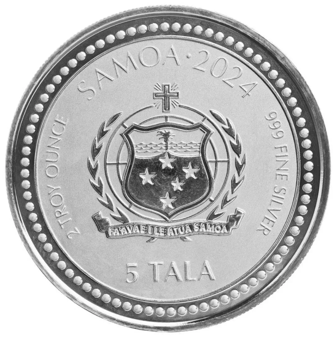 2024 Samoa Year of the Dragon 2oz Silver Coin - Image 2