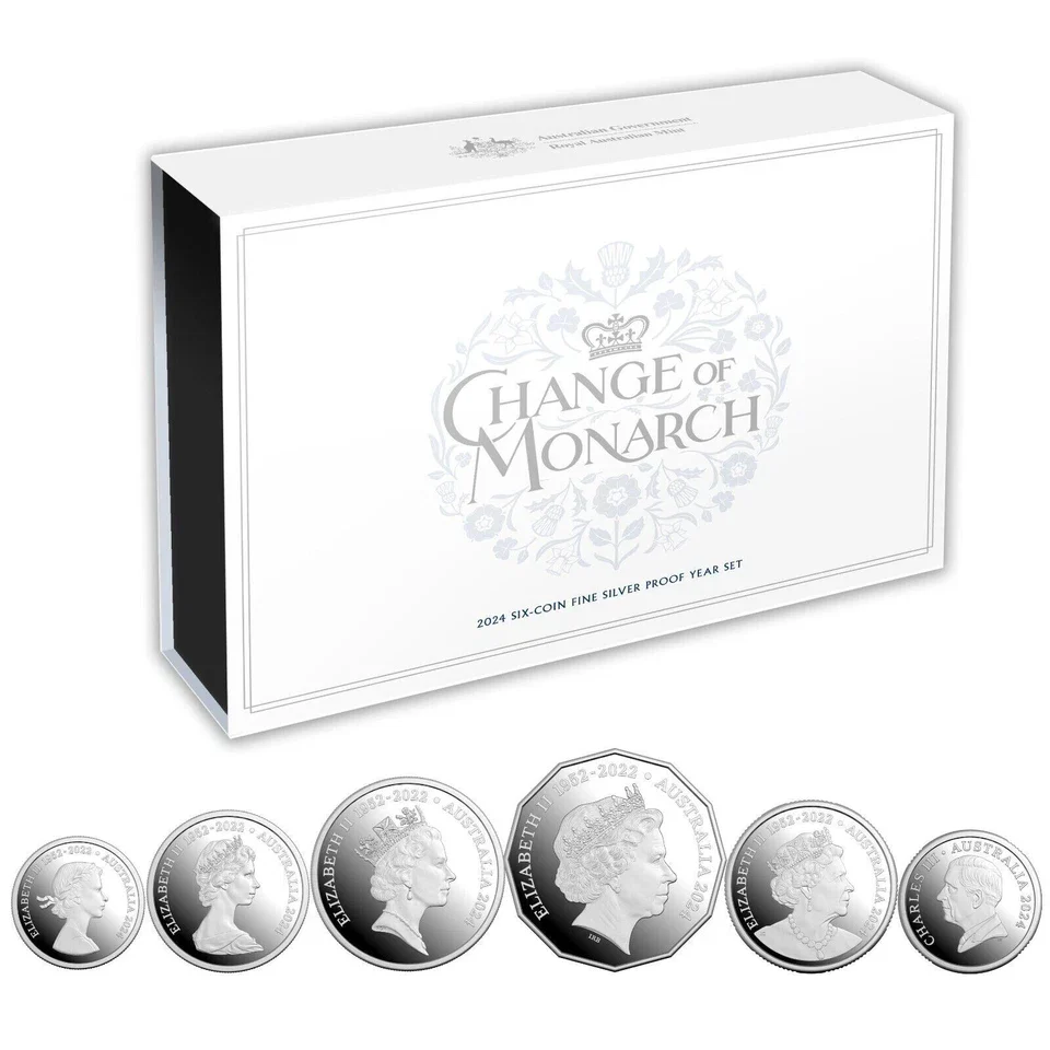 2024 Six-Coin Fine Silver Proof Year Set – Change of Monarch