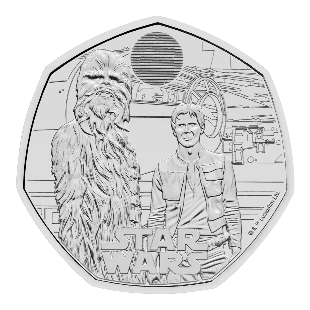 2024 Star Wars Han Solo and Chewbacca UK 50p BU Coin - Image 2