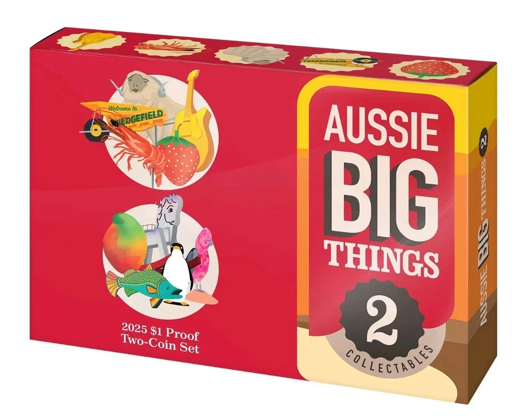 2025 $1 Aussie BIG Things 2 $1 AlBr Proof Coin Set