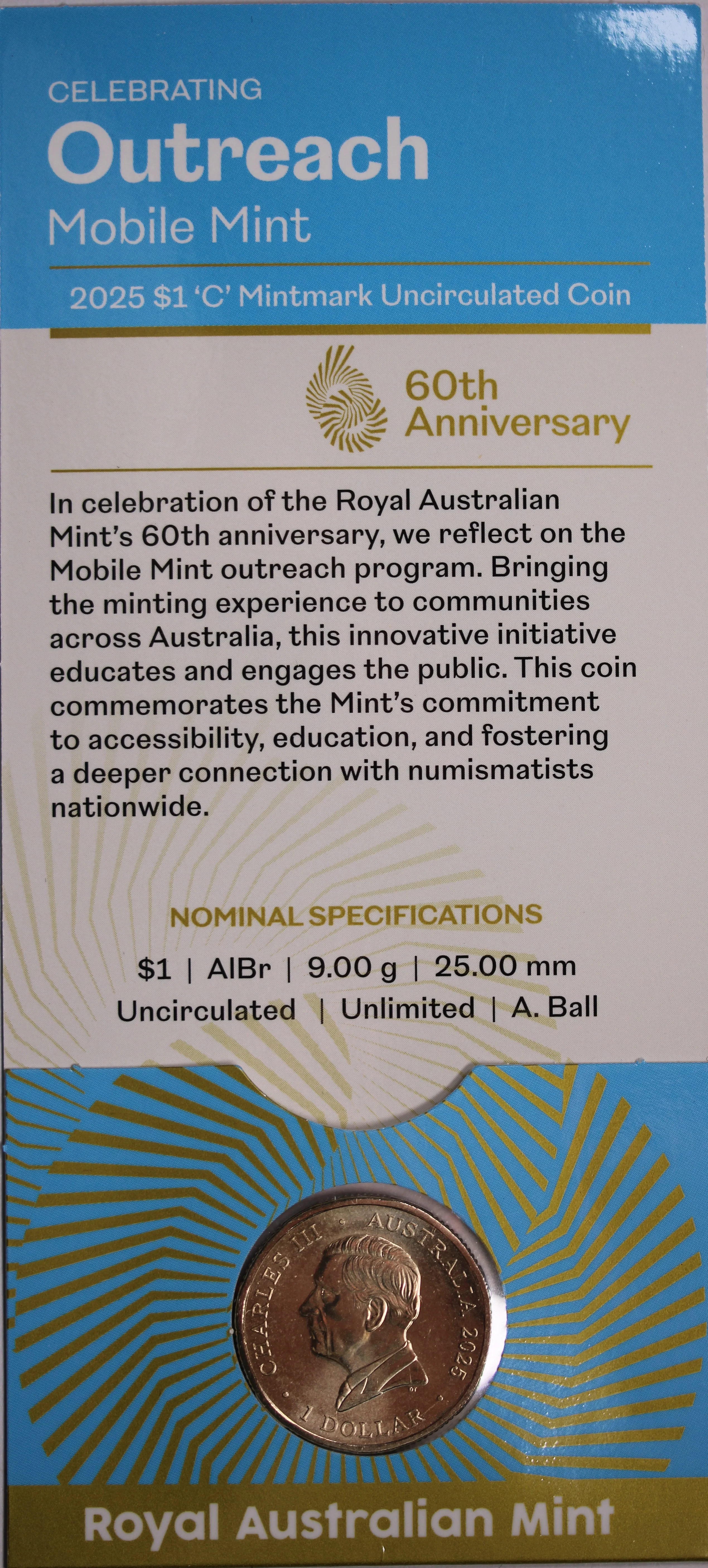 2025 $1 RAM 60th Anniversary Outreach Mobile Mint - 'C' Mintmark - Image 2
