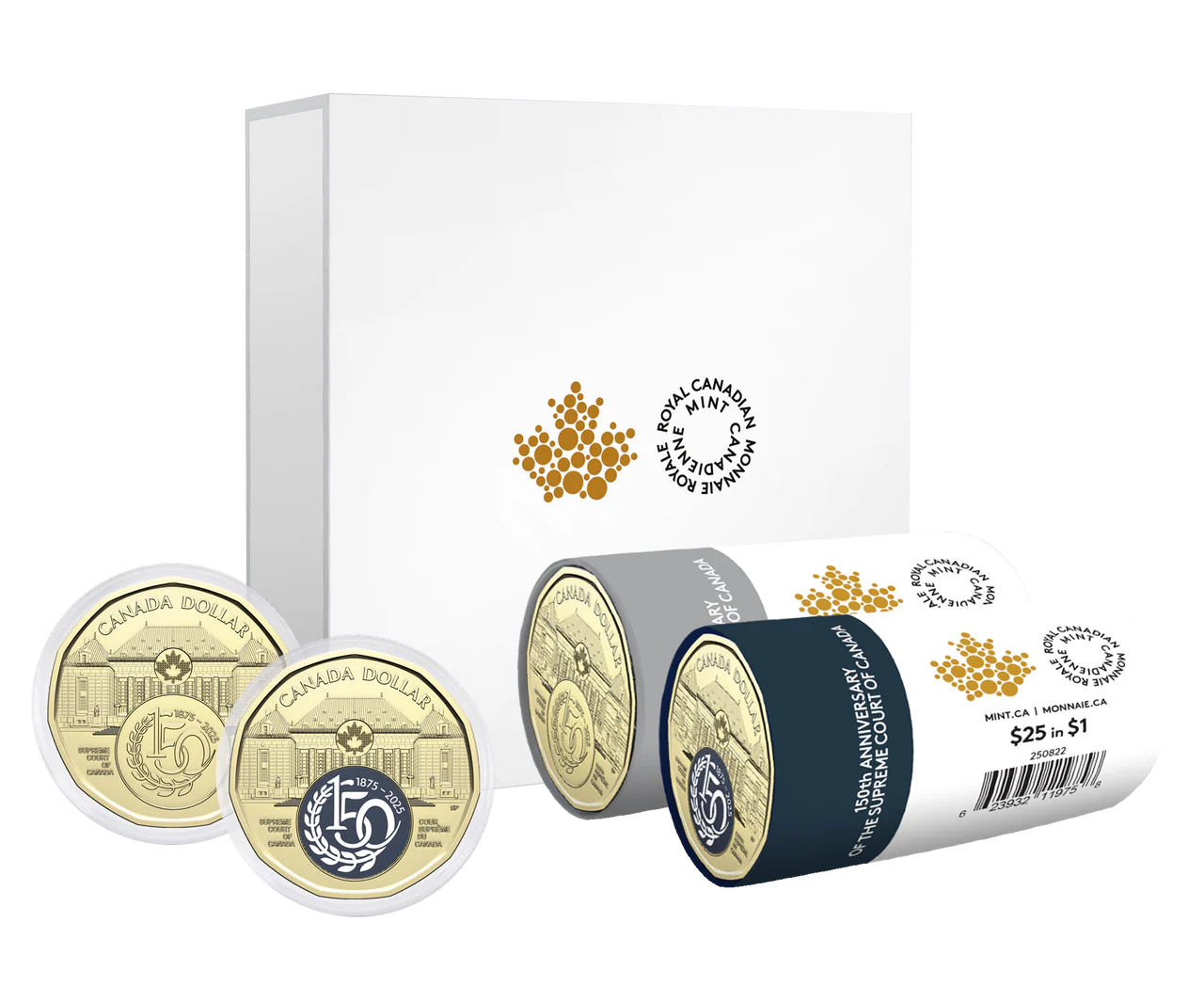 2025 $1 Special Wrap Roll Box Set - 150th Anniversary of the Supreme Court of Canada