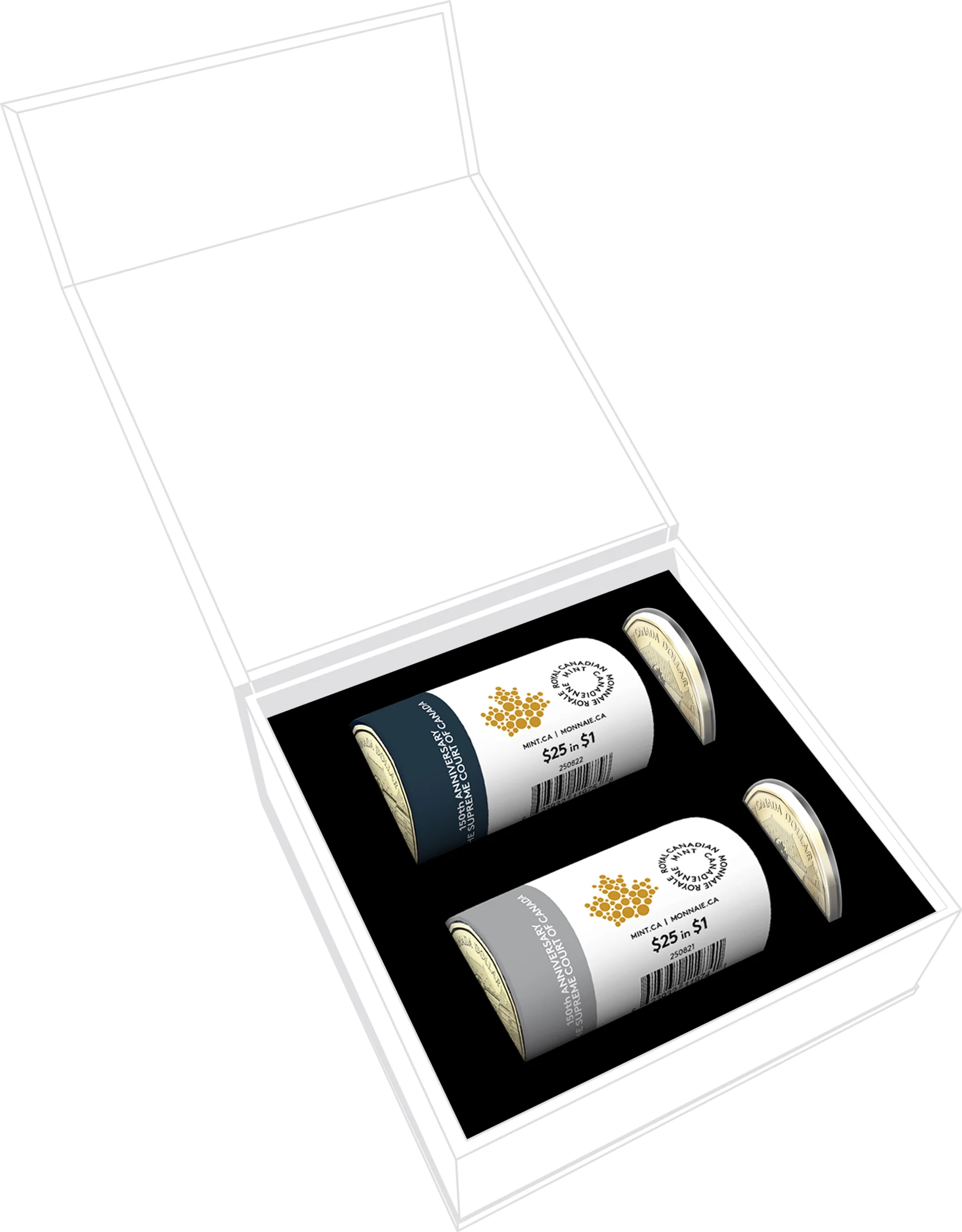 2025 $1 Special Wrap Roll Box Set - 150th Anniversary of the Supreme Court of Canada - Image 2
