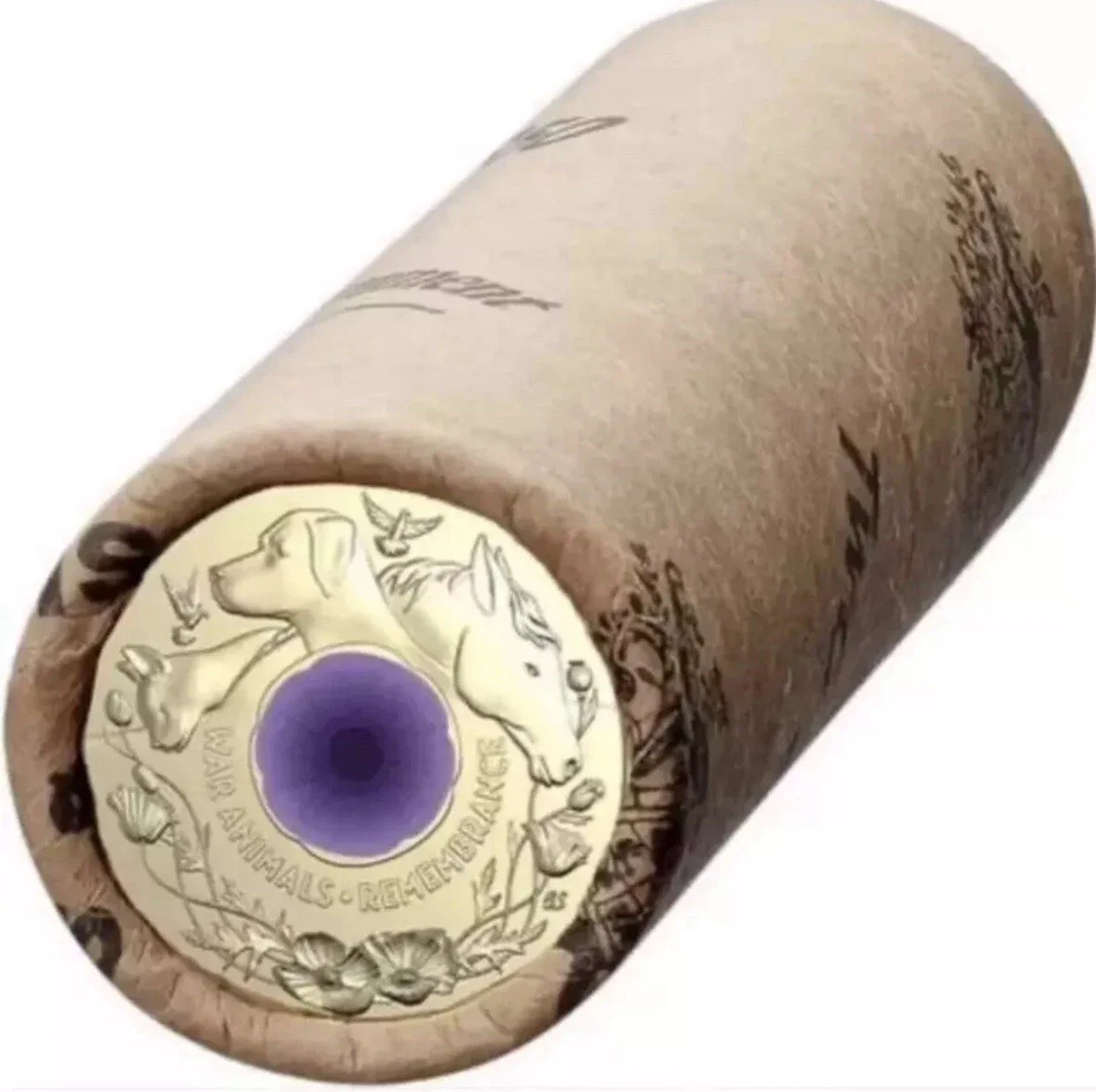 2025 $2 80 Years On: Remembering the Second World War $2 Roll + Purple War Animals Remembrance $2 Roll - Image 2