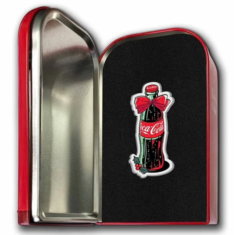 2025 $2 Coca-Cola Holiday Bottle - Pure Silver Coin - Image 2