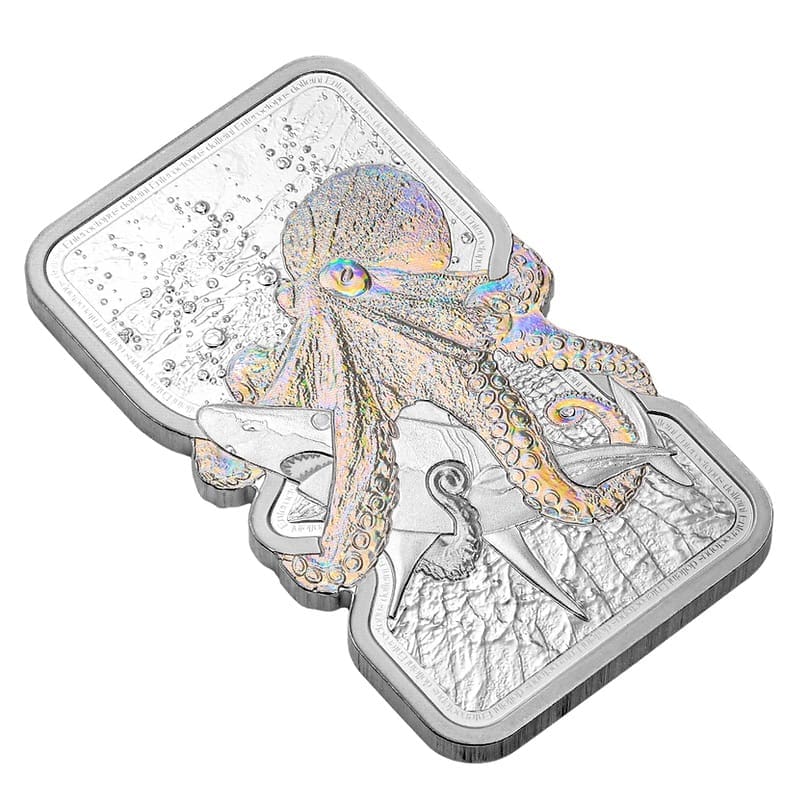 2025 PAMP $2 Nature’s Grip Giant Octopus 1oz Silver Bar In Assay Card - Image 2