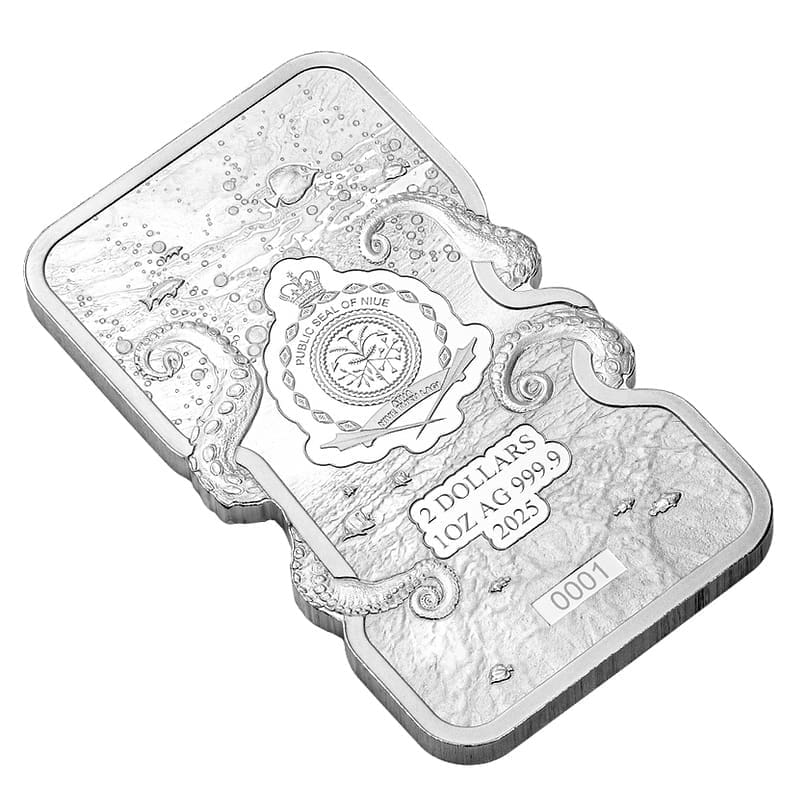 2025 PAMP $2 Nature’s Grip Giant Octopus 1oz Silver Bar In Assay Card - Image 3