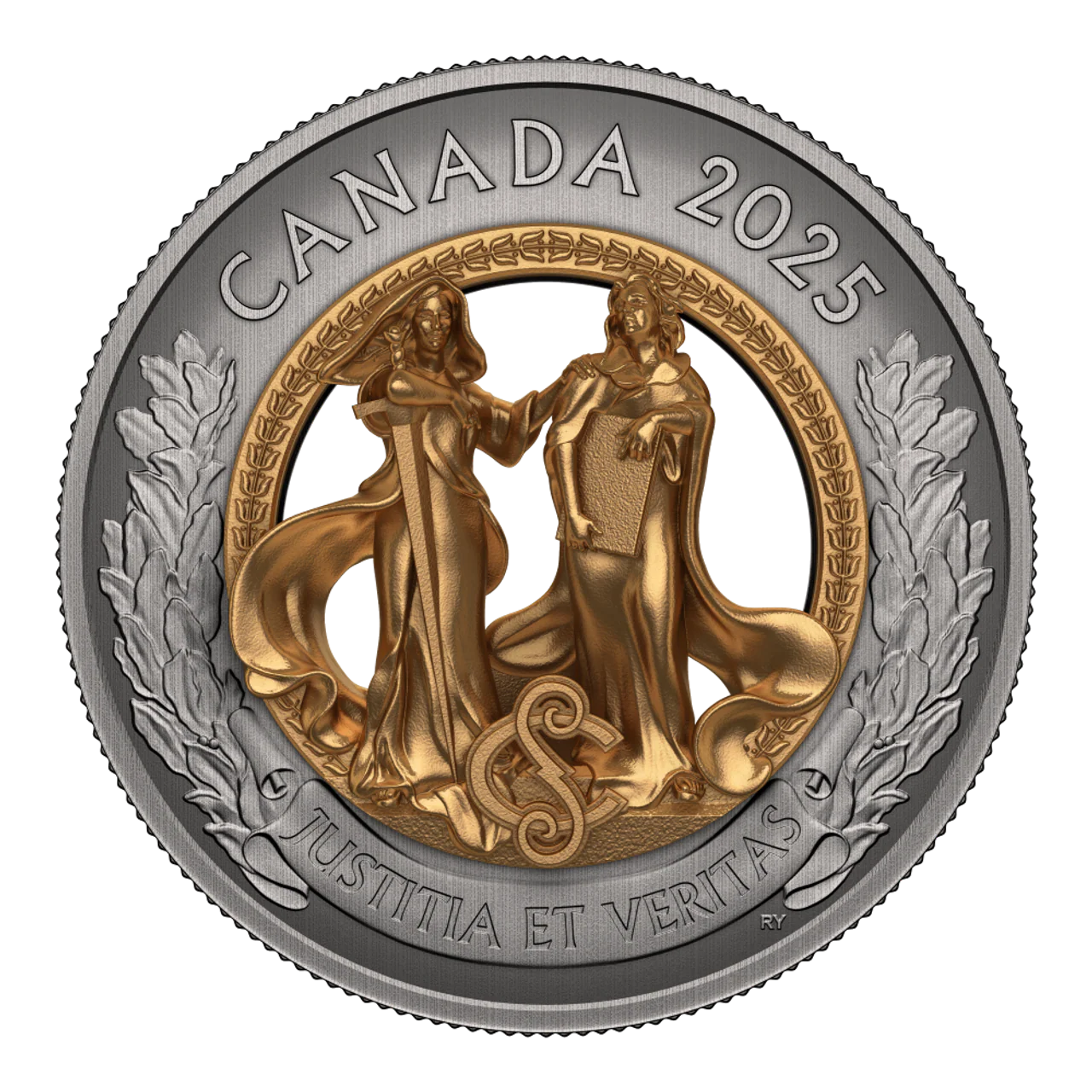 2025 $50 Fine Silver Coin - Allegories of Justice and Truth