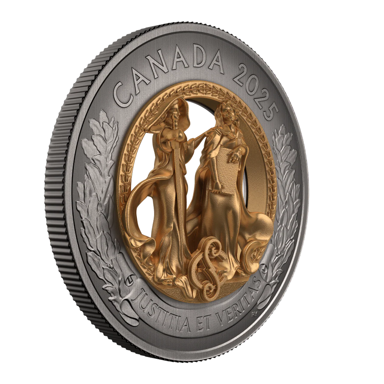 2025 $50 Fine Silver Coin - Allegories of Justice and Truth - Image 2