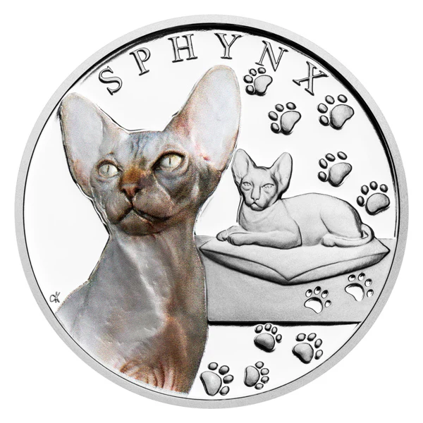 2025 Cat Breeds - Sphynx Cat Proof Silver Coin