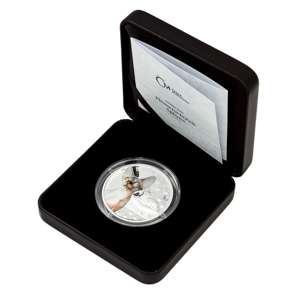 2025 Cat Breeds - Sphynx Cat Proof Silver Coin - Image 4