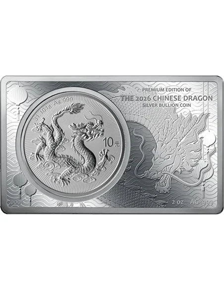 2025 Chinese 1oz Silver Dragon Coin with 2oz Silver Bar Premium Edition Set