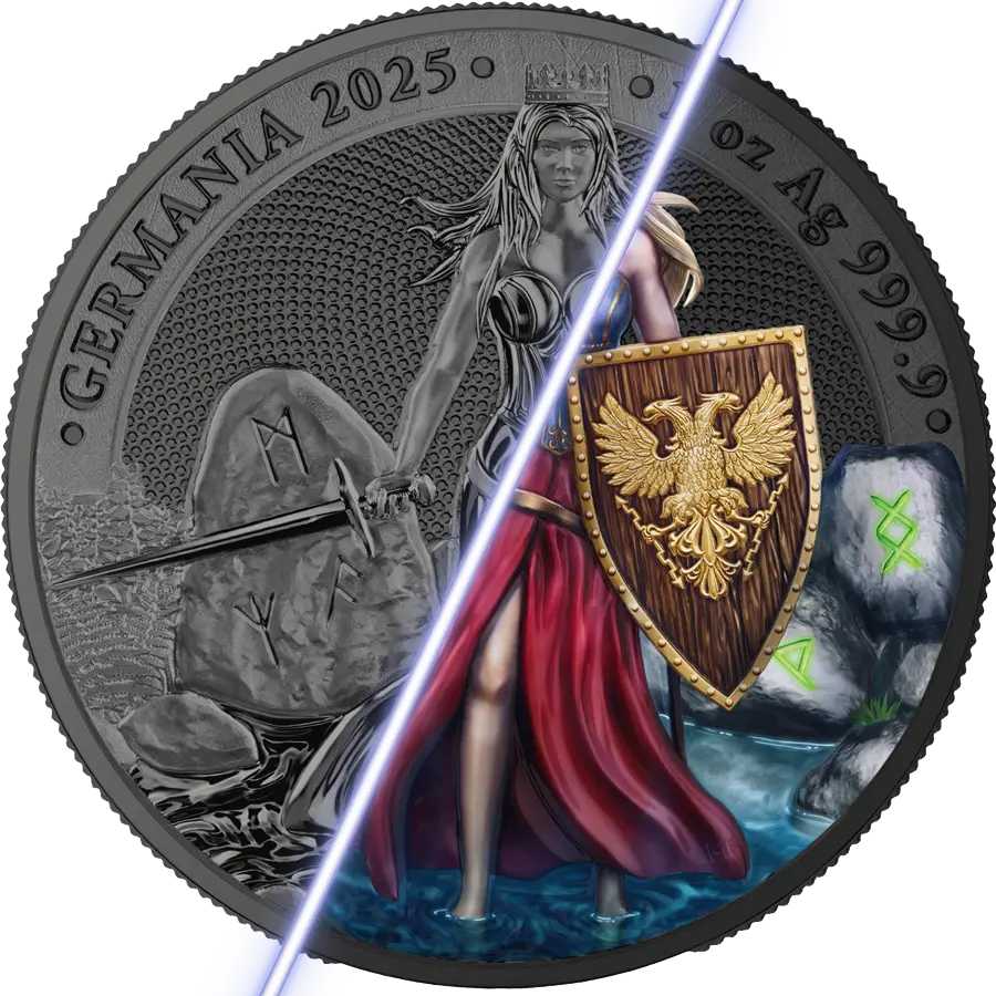2025 Germania 1 oz Black Silver BU WMF Edition - Image 3