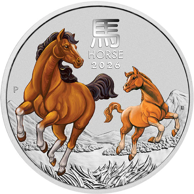 2025 Hobart Money Expo 2026 Year of the Horse 1/4oz Silver Coin - Image 3