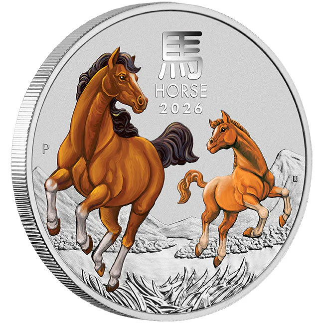 2025 Hobart Money Expo 2026 Year of the Horse 1/4oz Silver Coin - Image 4