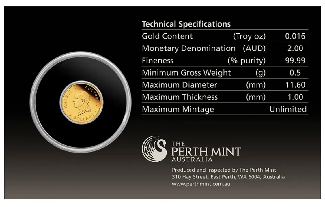 2025 Mini Roo 0.5g Gold Proof Coin In Card - Image 2