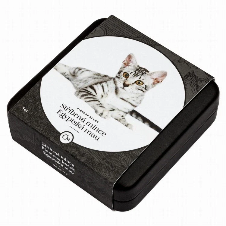 2025 Cat Breeds Egyptian Mau Proof 1 oz Silver Coin - Image 2