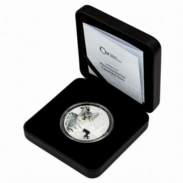 2025 Cat Breeds Egyptian Mau Proof 1 oz Silver Coin - Image 3