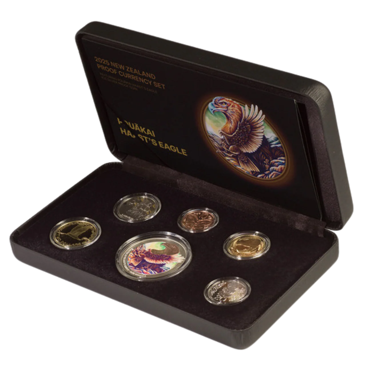 2025 NZ Proof Currency Set featuring Haast’s Eagle 1oz Silver Coin