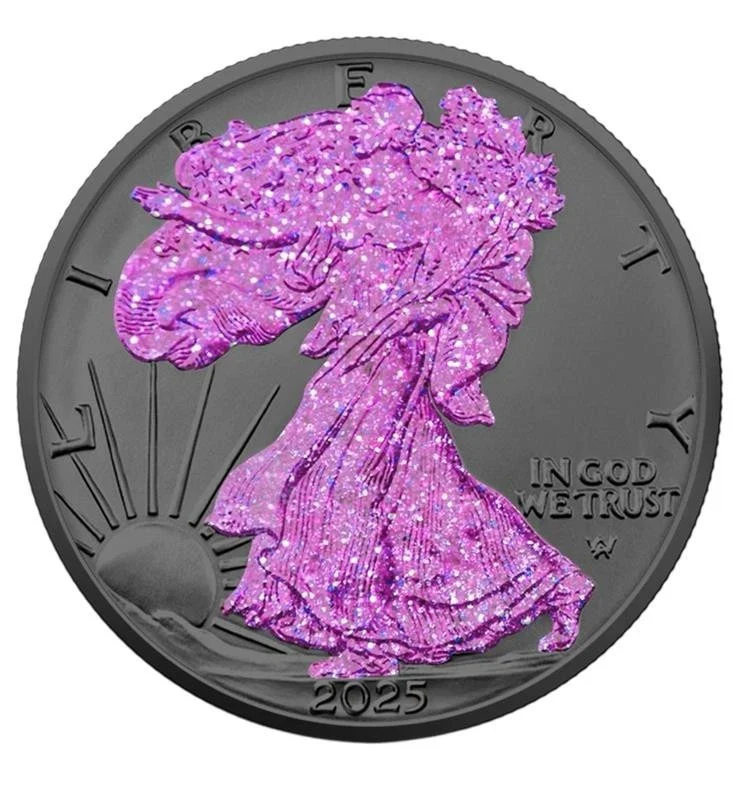 2025 US Eagle Dark Rose Holo Edition 1oz Silver Coin - Image 2