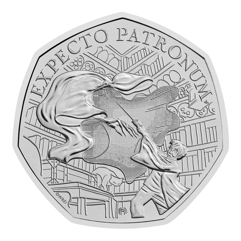 2025 UK 50p Harry Potter - The Patronus Brilliant Uncirculated Coin - Image 2