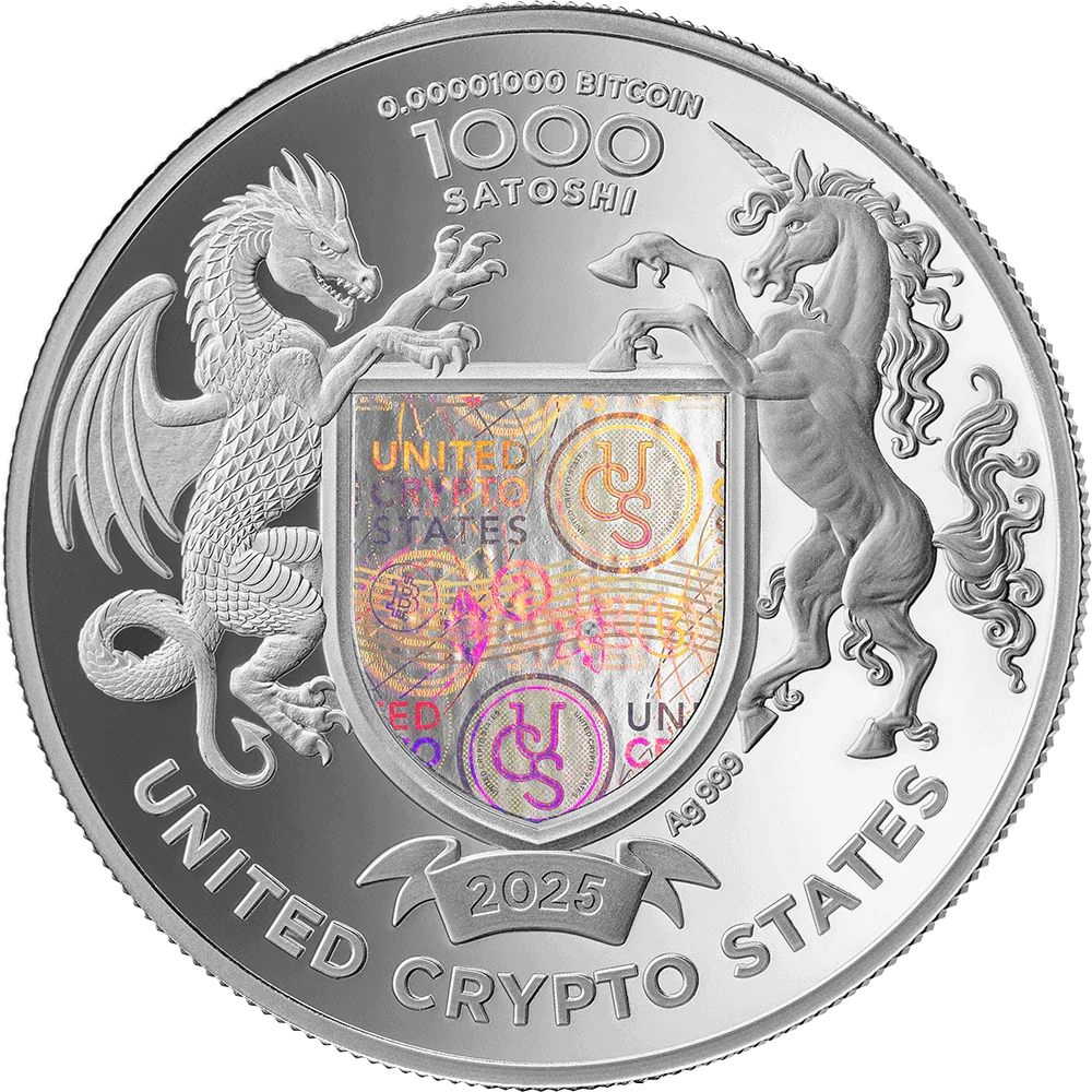 2025 United Crypto States Libertad 1 oz Silver Proof Coin - Image 3