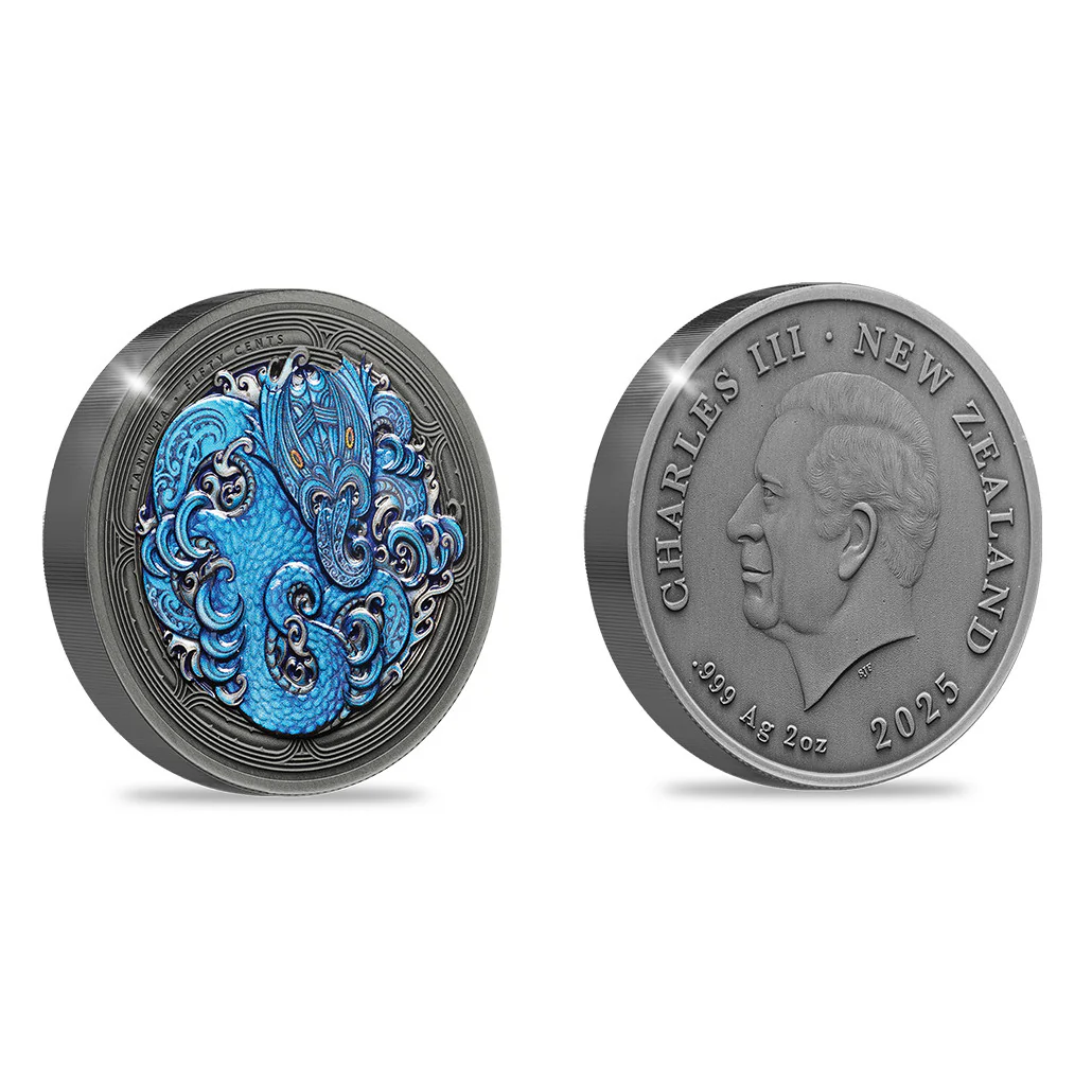 2025 Water Taniwha 2oz Silver Antique Coin - Image 2