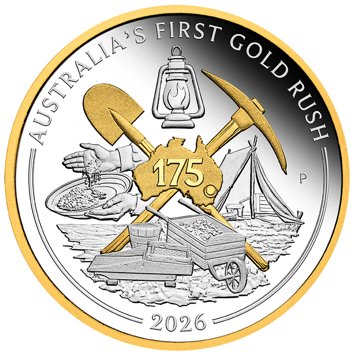 2026 175th Anniversary of Australia First Gold Rush 1oz Silver Proof Gilded Coin - Image 5