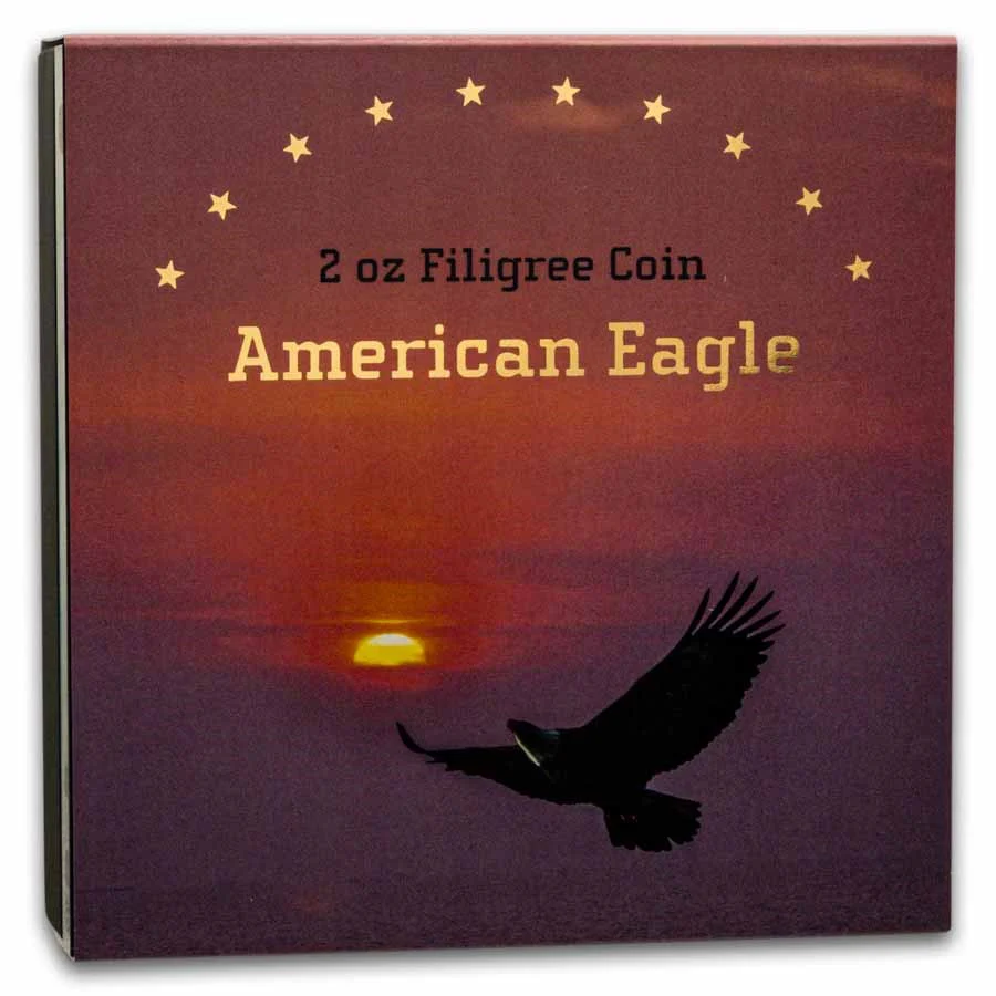 2026 2oz Silver Gilded Filigree American Eagle Coin - Image 5
