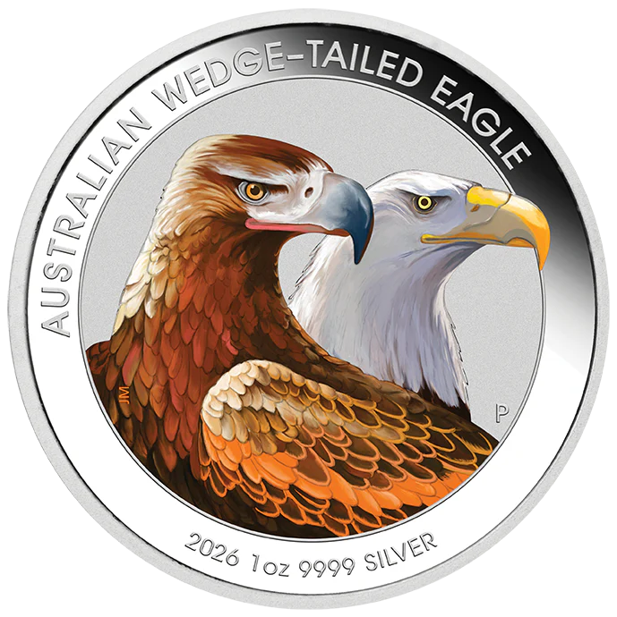 2026 Australian Wedge-Tailed Eagle 1oz Silver Coloured Coin in Card - Image 2