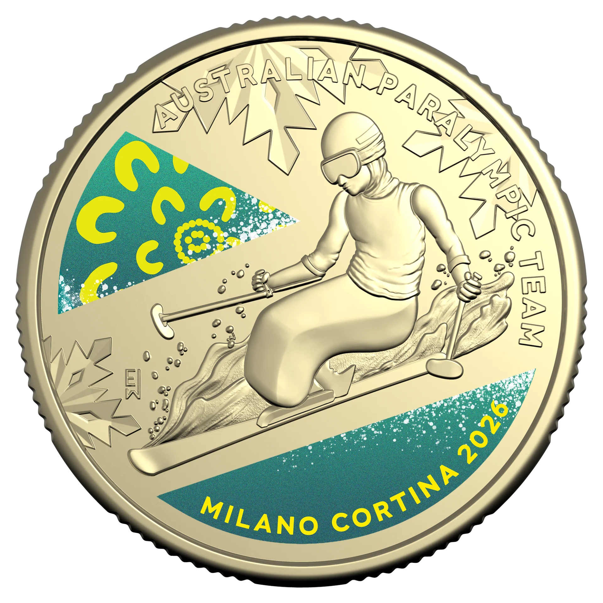 2026 Australian Winter Paralympic Team - $1 UNC Coloured Coin