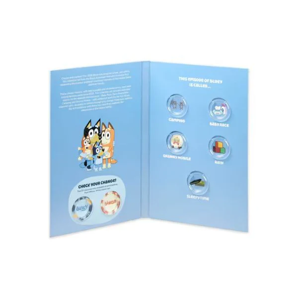 2026 Bluey 5 Coin Tube and Collectable Folder Set - Image 2