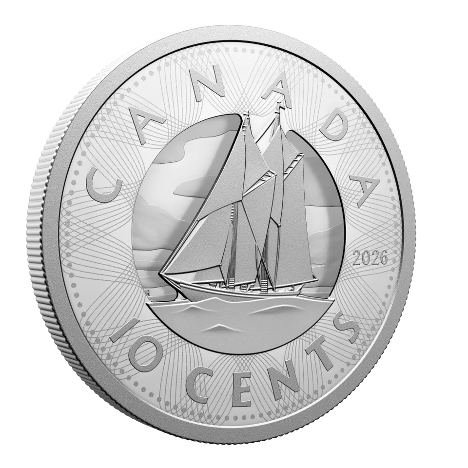 2026 Canada 10-Cent Fine Silver Coin - Multilayered Bluenose