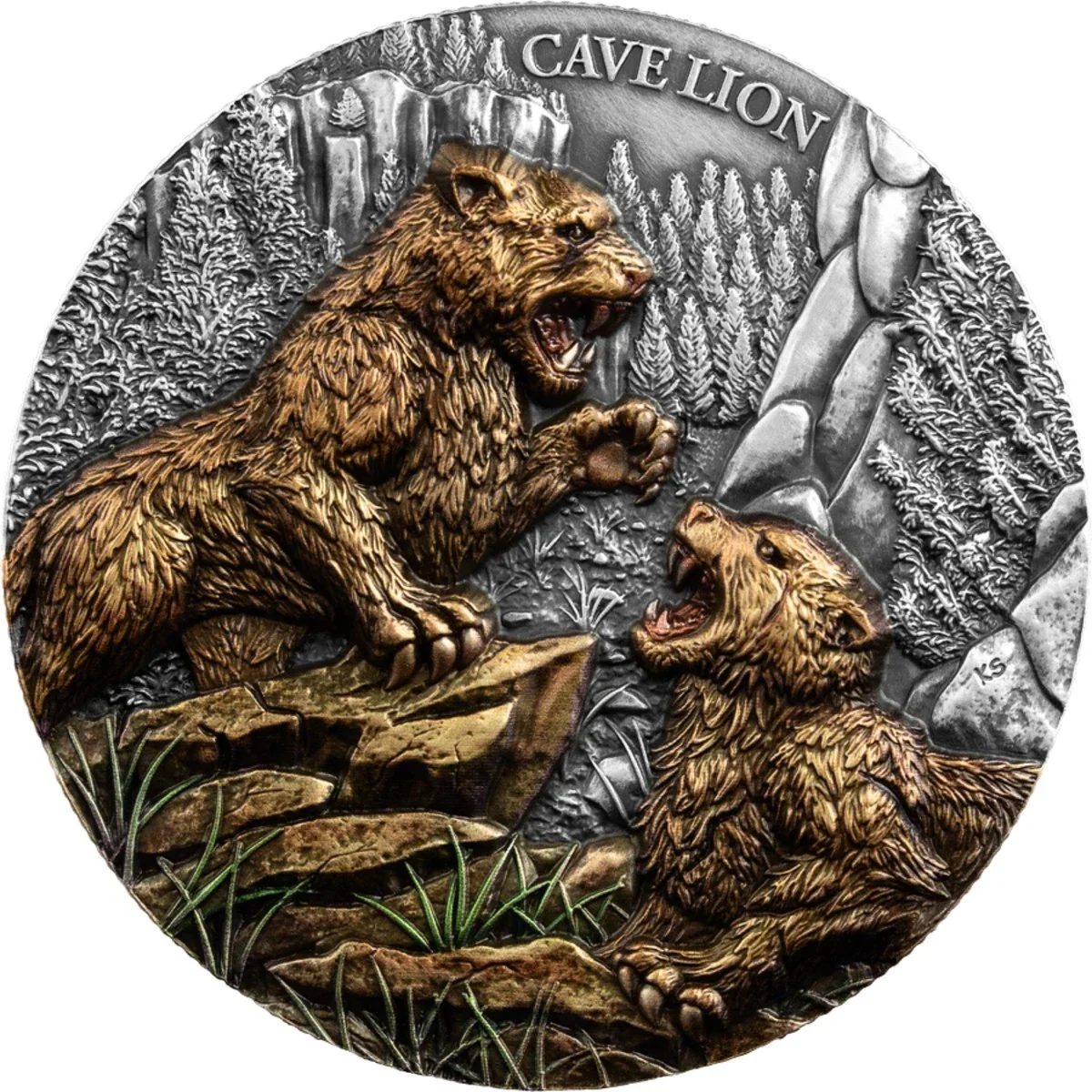 2026 Republic of Liberia Megafauna: Cave Lion 25 Dollars 2oz Silver BU Ultra High Relief