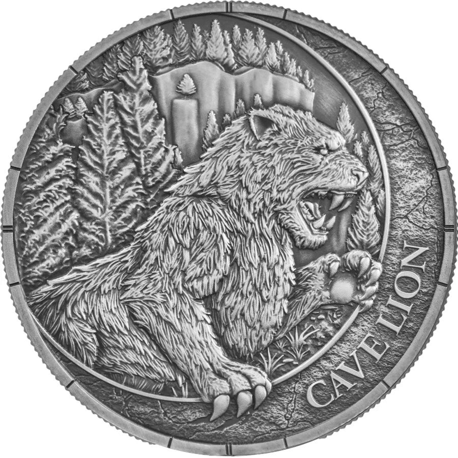 2026 Republic of Liberia Megafauna: Cave Lion Oblivion 20 Dollars 1oz Silver BU