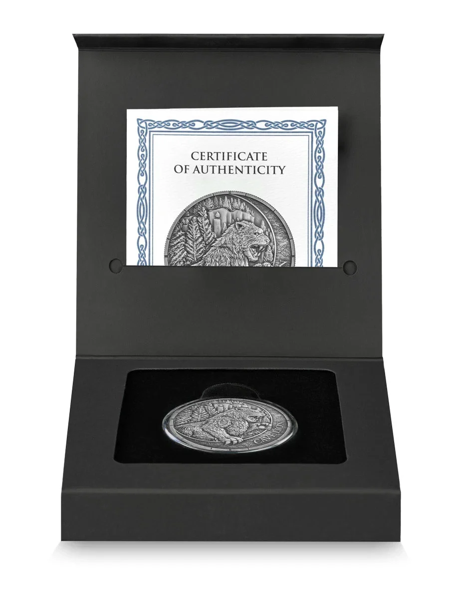 2026 Republic of Liberia Megafauna: Cave Lion Oblivion 20 Dollars 1oz Silver BU - Image 3