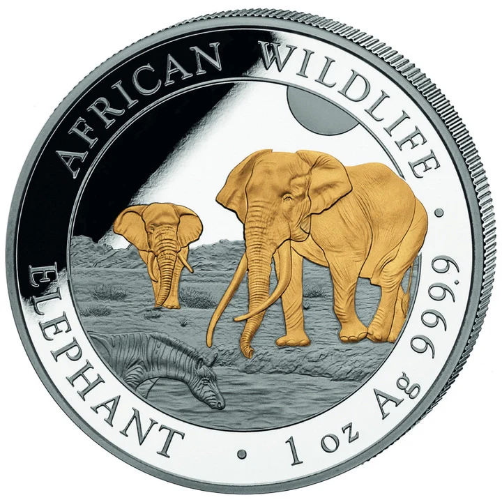 2026 Somalia: African Wildlife – Elephant 1 oz Silver Coin in Capsule