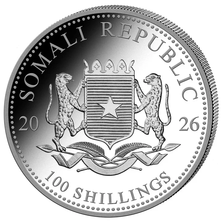 2026 Somalia: African Wildlife – Elephant 1 oz Silver Coin in Capsule - Image 2