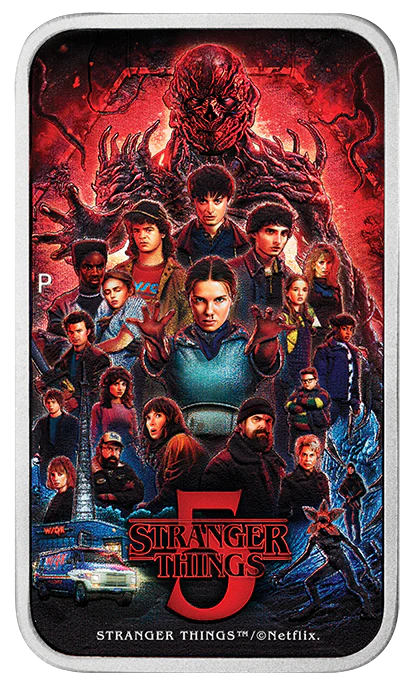 2026 Stranger Things Season 5 1oz Silver Coloured Rectangular Coin
