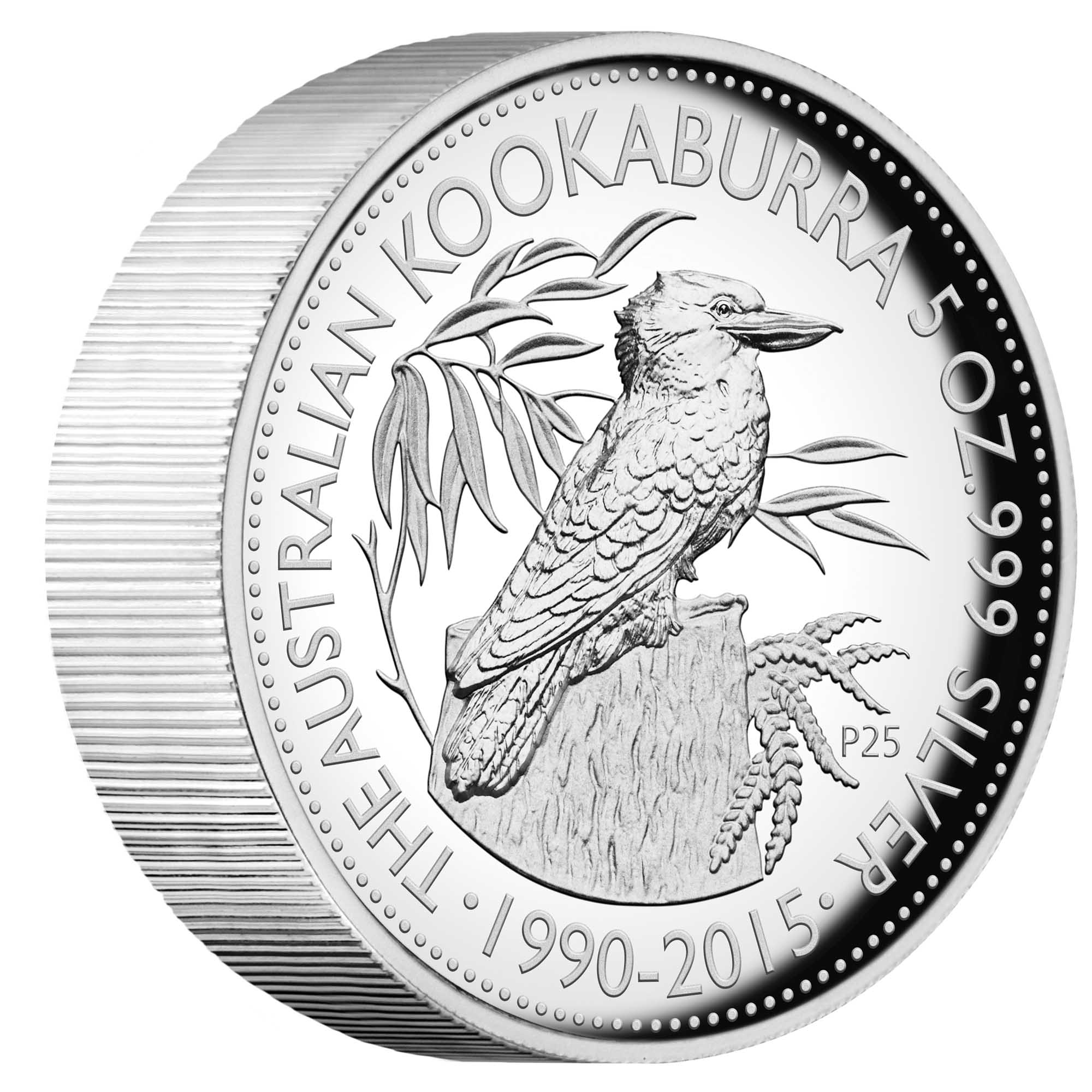 25th Anniversary Australian Kookaburra 2015 5oz Silver Proof High Relief Coin