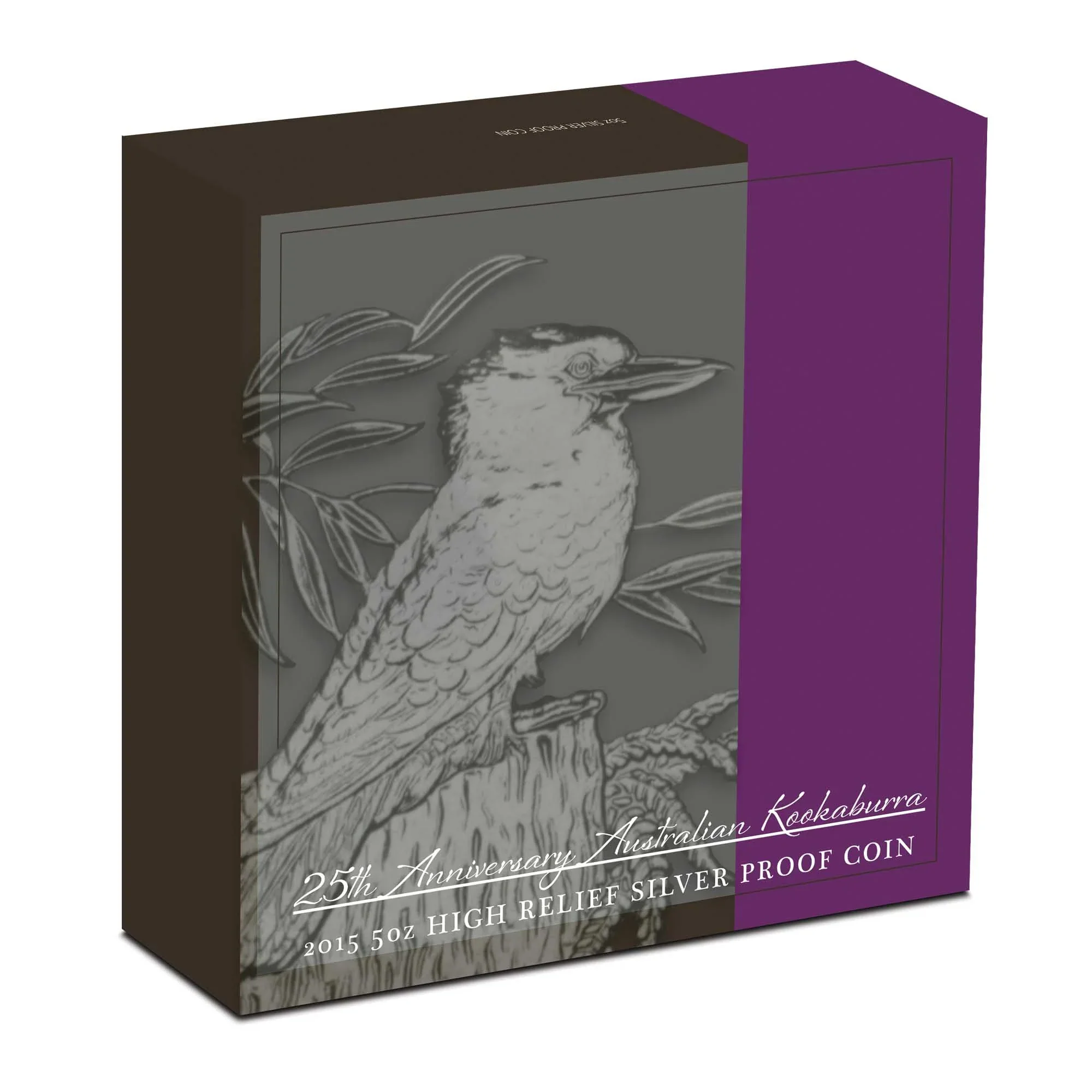 25th Anniversary Australian Kookaburra 2015 5oz Silver Proof High Relief Coin - Image 4