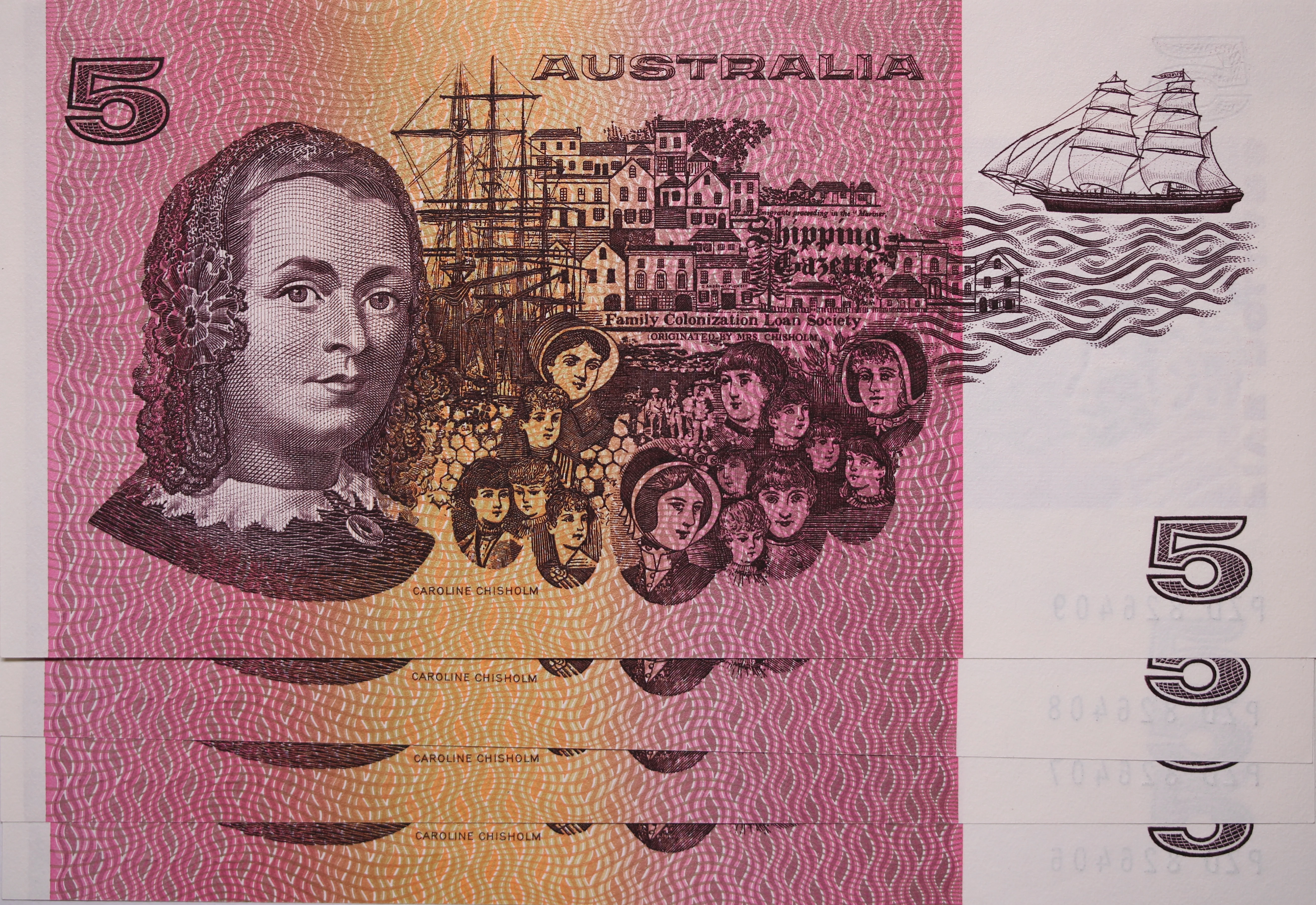 $5 1985 Johnston/Fraser UNC Consecutive Run of 4 - Image 2