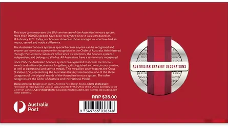50th Anniversary of Australian Honours System Medallion Cover – Australian Bravery Decorations - Image 2