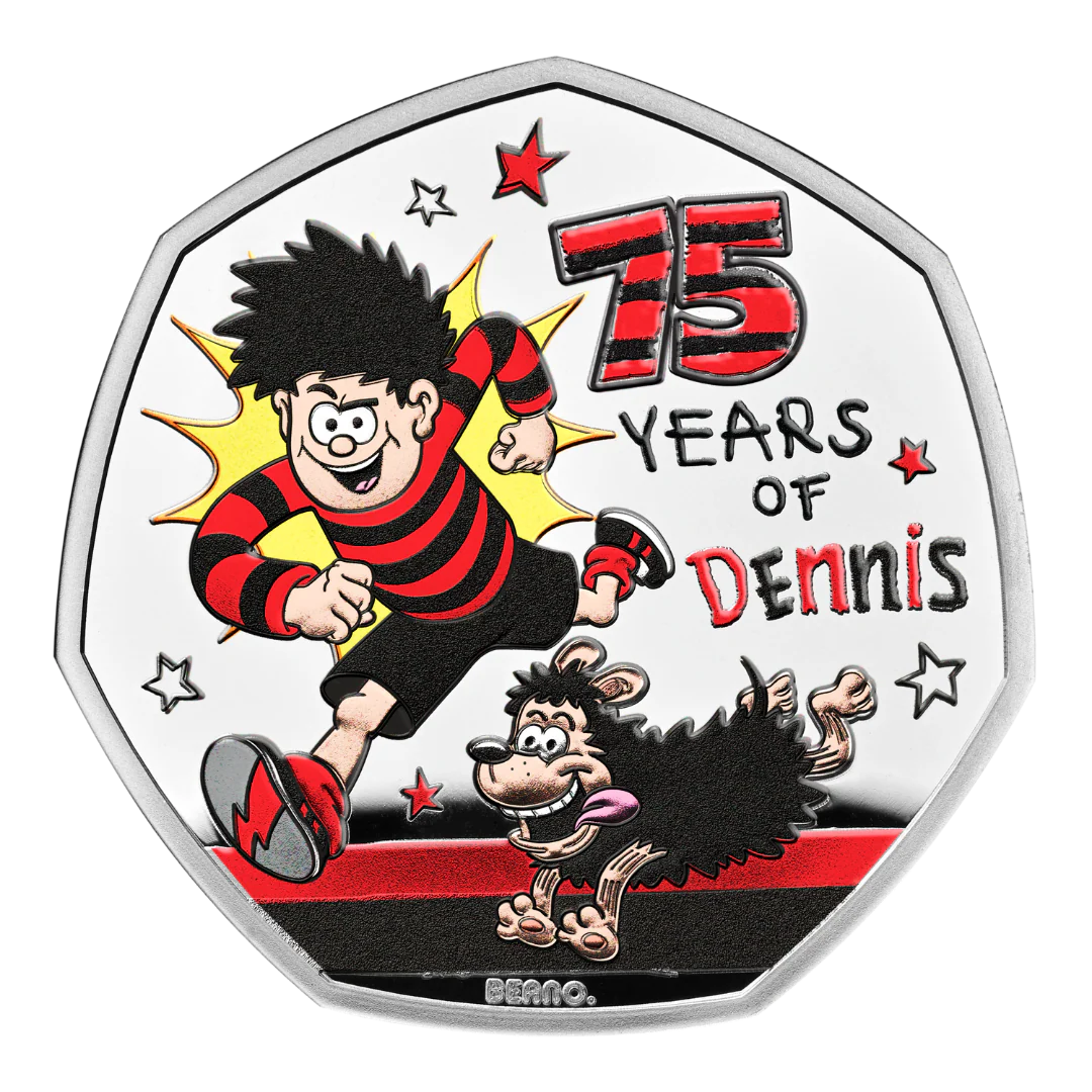 75 Years of Dennis the Menace 2026 UK 50p Silver Proof Colour Coin - Image 2