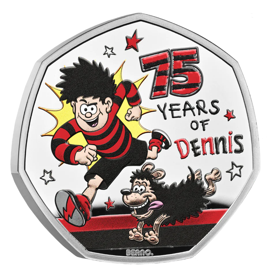 75 Years of Dennis the Menace 2026 UK 50p Silver Proof Colour Coin - Image 3