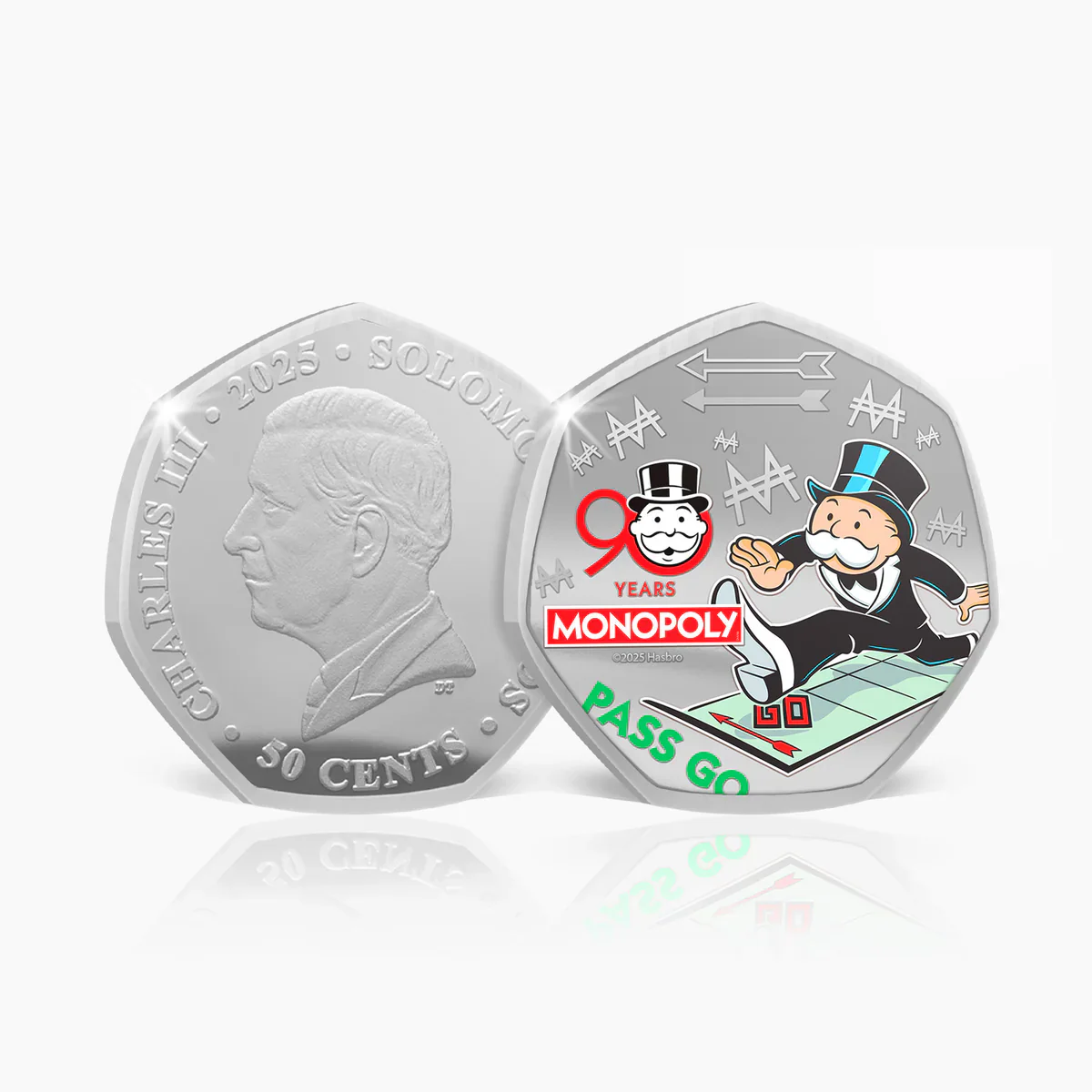 90 Years of Monopoly - Pass Go 2025 Silver Plated BU Coin - Image 6