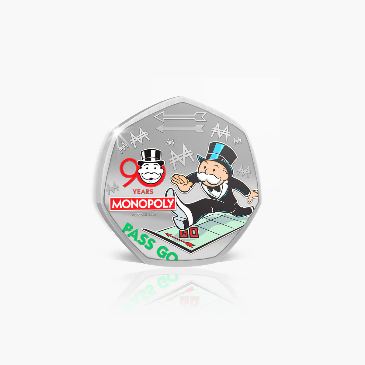 90 Years of Monopoly - Pass Go 2025 Silver Plated BU Coin - Image 7