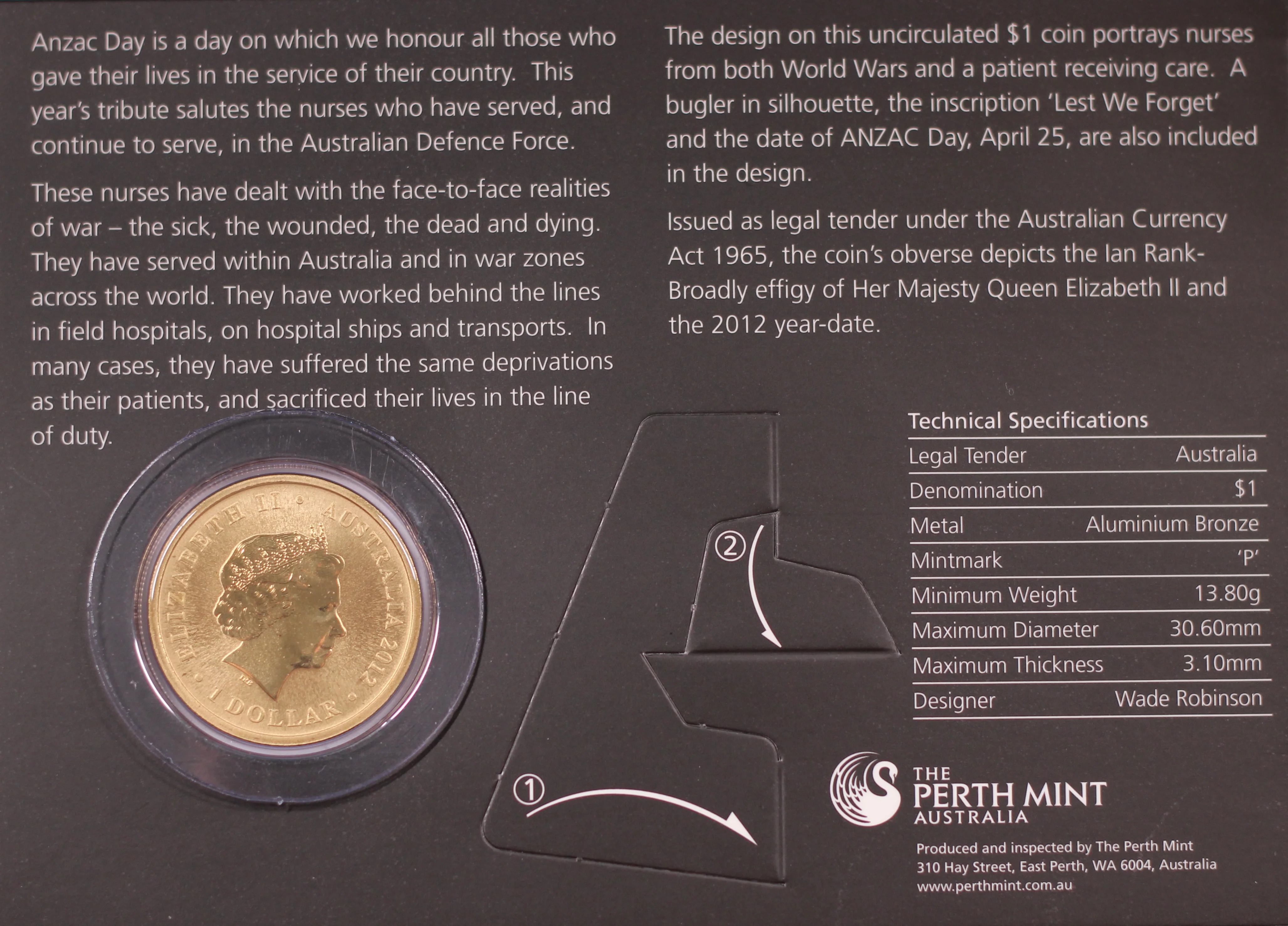 Anzac Day 2012 $1 Coin in Card - Image 2