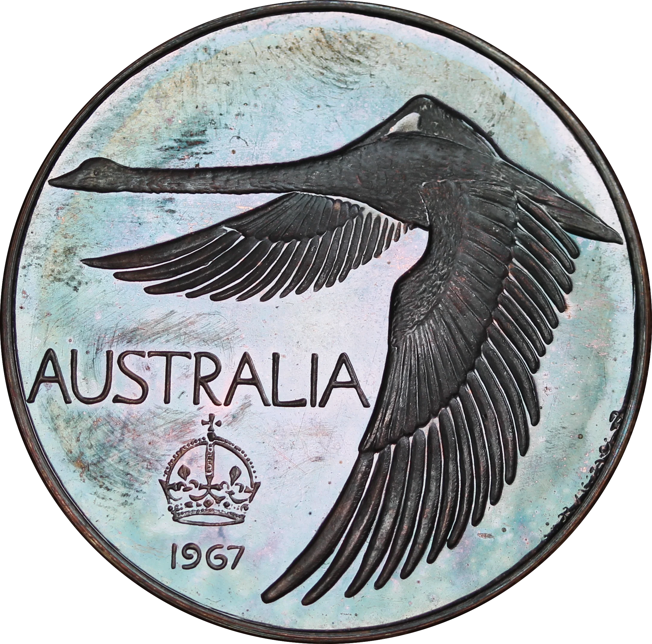 Australia 1967 Pattern Silver Swan Dollar Proof in Box - Image 4